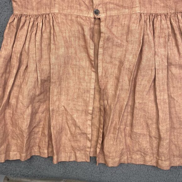 Shack Incorporated Tunic Womens Large Brown Linen Long Sleeve Button Front Boho - Picture 6 of 10